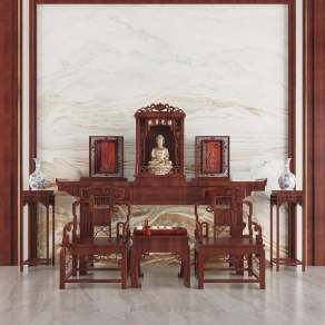 中式佛龛柜3D模型下载